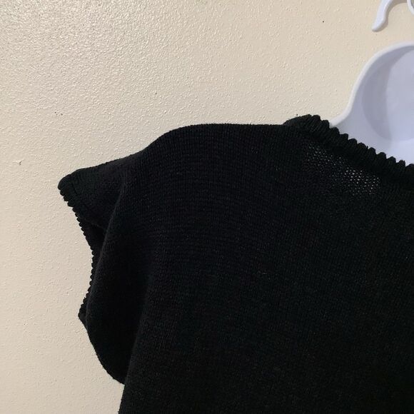 Vintage 90s Christina Embellished Rhinestone Knit Patchwork Pullover Sweater OS - Picture 6 of 10